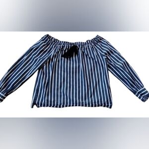 J. Crew Striped Off The Shoulder Blouse Size S